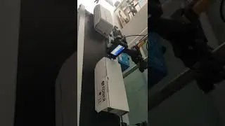 konveyor ile koli üzeri yazı ve qrcode yazma