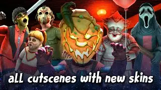 Ice Scream 8 Halloween Update - All Cutscenes With New Skins 🎃