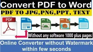 How to Convert PDF to Word For Free up to 1000 Pages|Without any software