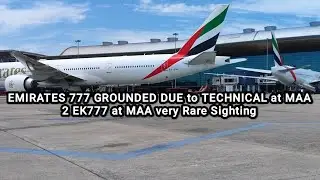Emirates 777-300ER technical fault at Chennai Airport #emiratesairlines #boeing777 #uae #maaairport
