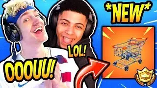 NINJA & MYTH REACT TO *NEW* SHOPPING CART VEHICLES! (DRIVEABLE) Fortnite SAVAGE & FUNNY Moments