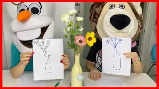 THE BEST DRAWER WITH EYES CLOSED WINS!! **Gül Abla vs Buse Abla Drawing Challenge** Dobişko Tv
