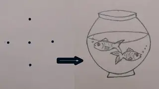 Fish pot drawing from DOTS // Easy pencil sketch // Creative arts .