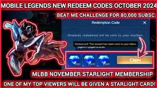 Mobile Legends Redeem Codes October 31, 2024 - MLBB Diamond Codes + 1 Winner of Starlight card Nov..
