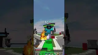 pretty decent ladder clutch #shorts #minecraft #bedwars