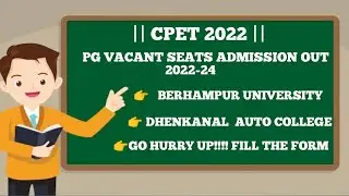 PG VACANT SEATS ADMISSION || BERHAMPUR UNIVERSITY || DHENKANAL AUTO COLLEGE || HURRRY UP!!!