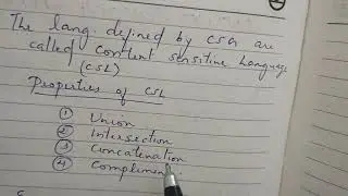 52) CONTEXT SENSITIVE GRAMMAR (CSG) 