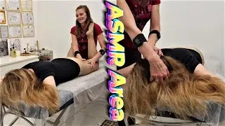 ASMR Massage 💡 Foot Massage in Nude  Pantyhose 😘 and Realistic Hair Brushing💥
