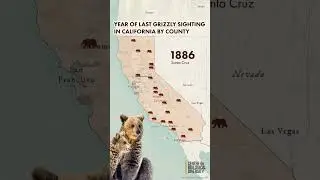 Year of last grizzly sighting in California by county