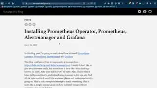 Installing Prometheus Operator, Prometheus, Alertmanager and Grafana