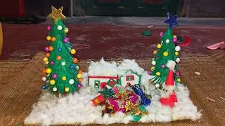 ক্রিসমাস ডে# বাড়িতে বানিয়ে দিলাম নিজের হাতে ক্রিসমাস ট্রি#আমার বাবুর জন্য স্কুলের কাজ