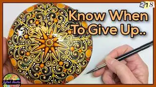 Metallic Orange Dot Art Mandala Rock Painting Tutorial