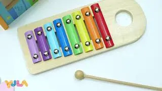 Yula Kids- MAKING MUSIC Wooden Pounding Bench and Xylophone