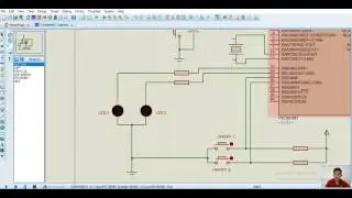 Vi điều khiển 16F887: dùng 2 nút button điều khiển 2 đèn led sáng theo thứ tự