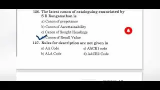 Unit lV Cataloguing MCQ 111-160of LIS for KVS, MPPSC, SET, DSSSB and other Librarian exam