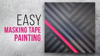 Painting with Masking Tape / Acrylic Daily Modern Art / Easy DIY Painting / 087