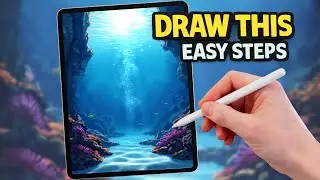 PROCREATE EASY Steps UNDERWATER Coral Drawing Tutorial