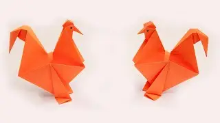 How to Make an Origami Rooster | Paper Chicken | Diy origami craft