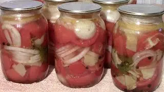 Помидоры Дольками с Луком и Маслом (на зиму)
