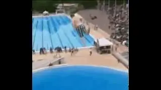 man walks in the air