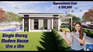 Modern House Design |Single Storey 2-bedroom House with Pool |Low Budget Interior Design#ModernHouse