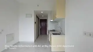 Room Tour Nice Studio Unfurnished with AC at Sky House BSD Apartment By Travelio