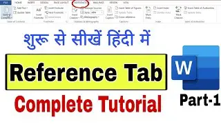 Reference Tab in Hindi | MS Word | Anjali Bhardwaj|