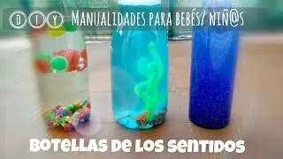 BOTELLAS SENSORIALES o SENSORY BOTTLES Manualidades para bebés o niños pequeños