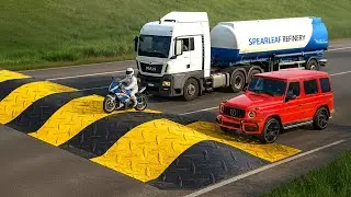 Cars vs Monster Speed Bump Challenge #2 in BeamNG Drive!