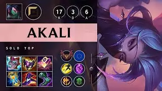 Akali Top vs Garen: Quadra Kill, Godlike - EUW Grandmaster Patch 14.17