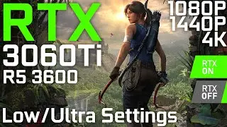 Shadow of the Tomb Raider DLSS 2.0 Patch | RTX 3060 Ti + Ryzen 5 3600 | Ray Tracing | 1080p 1440p 4K