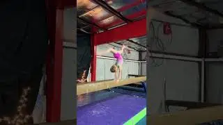 Going For a Back Walkover on Balance Beam 😳 #shorts #gymnastics #gymnast