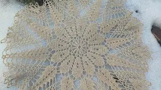 Красивая ,ажурная  салфетка крючком в копилку