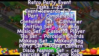 Township : Retro Party Event | New Merge Event | Tasks & Rewards | Part 1 ​⁠​⁠