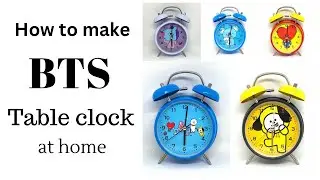 BTS Table clock at home 💜 / BTS Merch / how to make bts clock at home 💜✨