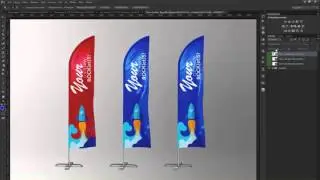 3 Feather / Beach / Bow / Sail Flag MockUp
