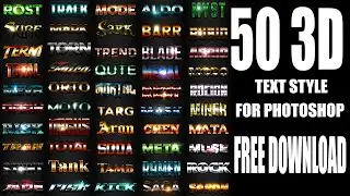 50 3D Text Styles bundle Photoshop Tutorial