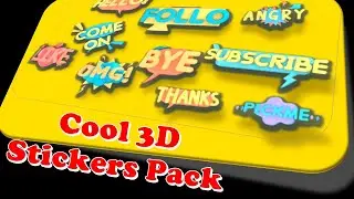 Filmora Premium 3D Social Media Sticker Pack Green Screen | Million Dollar Resources