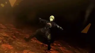 Byleth falls with different screams