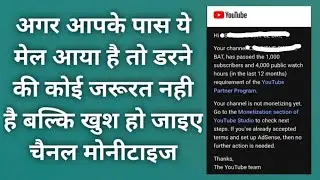 Your channel is not monetizing yet. Go to the to check next steps. then no further action is needed
