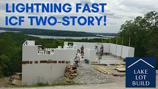 ICF Second Floor is Going On! Tying the basement ICF walls to the next story.