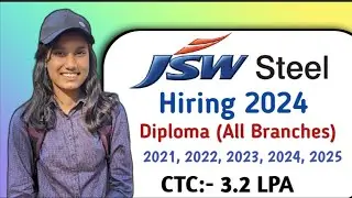 JSW Steel Hiring 2024 ।। Diploma Engineers।।How to apply।।