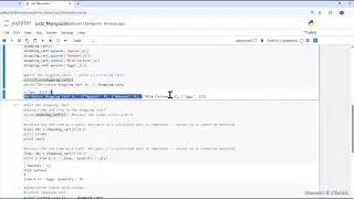 Python :  Manipulating Lists