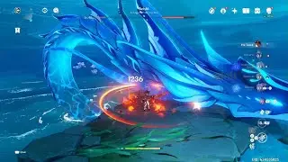 Genshin Impact - Beisht Boss Fight (Sea Dragon vs Hu Tao)