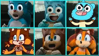 Sonic The Hedgehog Movie THE AMAZING WORLD OF GUMBALL vs STICKS Uh Meow All Designs Compilation 2
