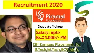 Piramal Group #Recruitment 2020 for Graduate Trainee | Salary 25K #SelectionTime