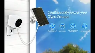 Solar Panel Compatible with Wyze Cam Outdoor,Continuous Power Supply for Rechargeable Battery Camera