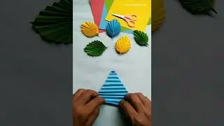Make origami leaf for flower with paper easy