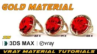 vray material Gold  in 3ds Max  l Vray Materials Tutorials l