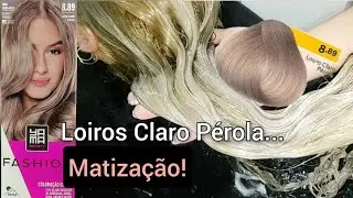 Matização com a nuance 8.89 Loiro Claro Pérola!